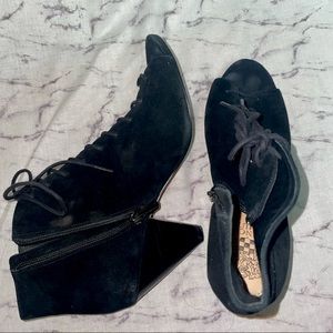 Vince Camuto Black Tie Heels Ankle Boots